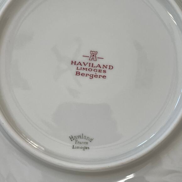 Haviland Limoges Bergere Bread & Butter Plates Lot of 5 White Blue Floral Swirl - Picture 11 of 16
